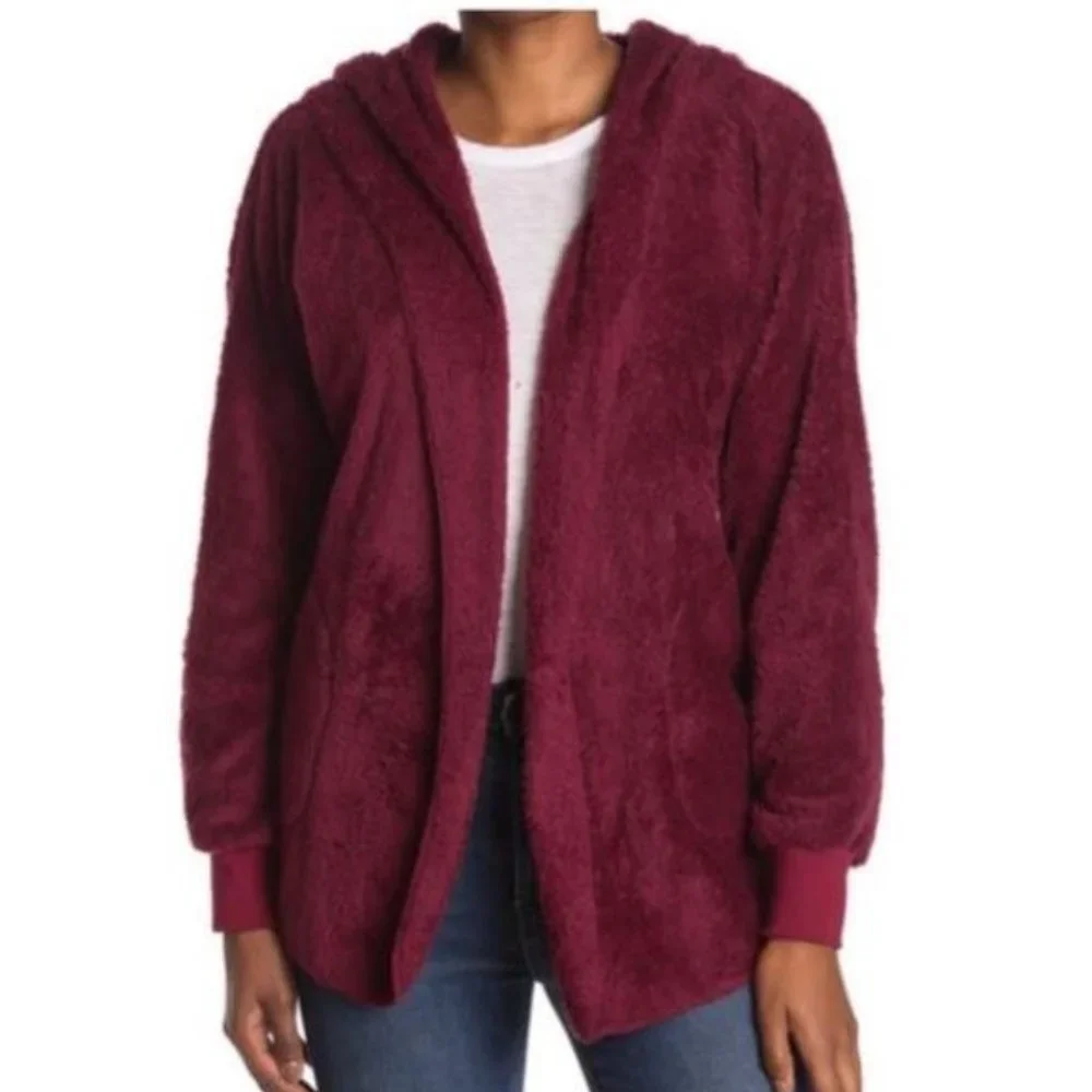 Super soft faux Shearling Hooded Sweater NWT - Picture 1 of 4